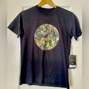 RVCA Kids’ Motors Cotton Graphic T-shirt, blk, big boy Sz S (10), NWT